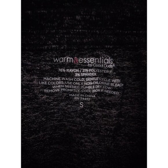 Warm Essentials By Cuddl Duds Long Sleeve Black Heathered Womens Top Size S. - Picture 3 of 8